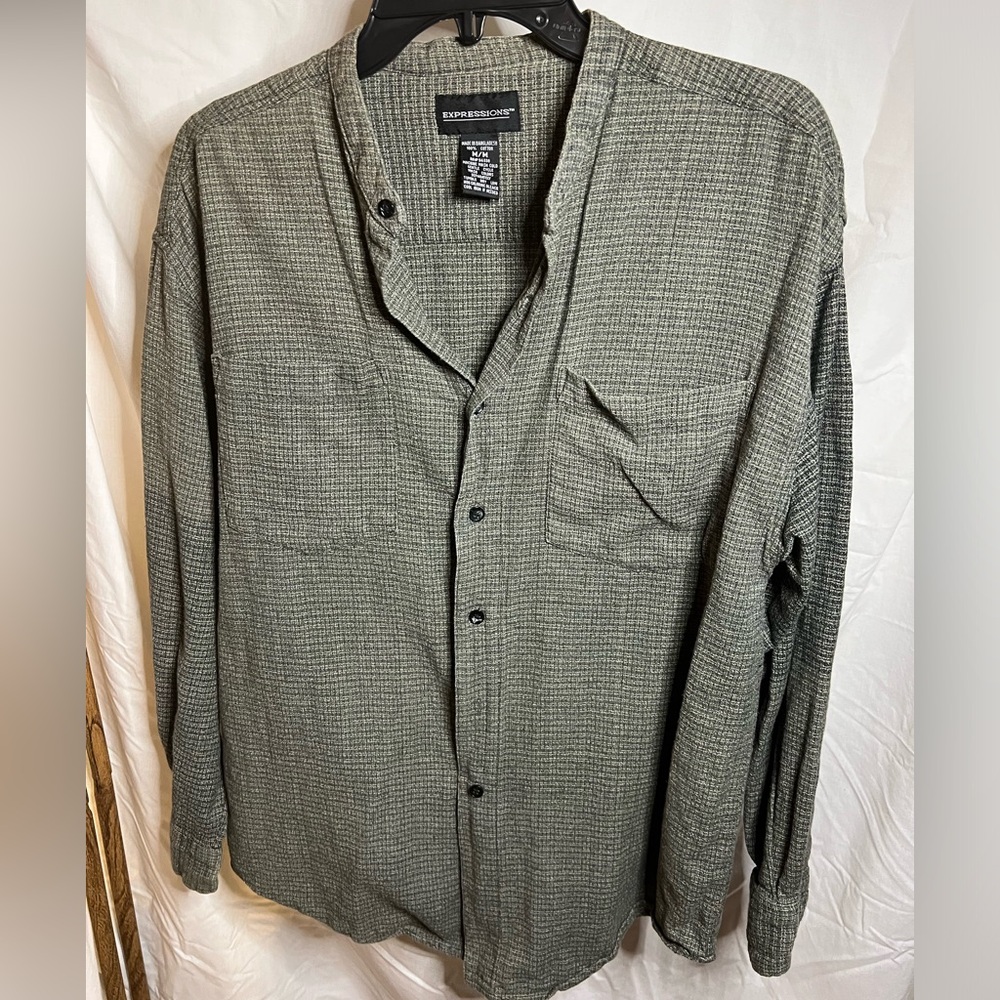 Expressions Button Down Long Sleeve Flannel Shirt